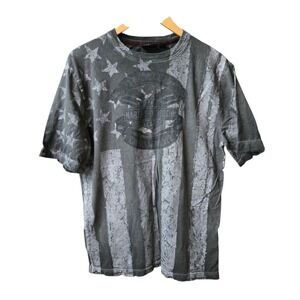 HARLEY DAVIDSON T-Shirt American Flag Gray‎ Size MEDIUM